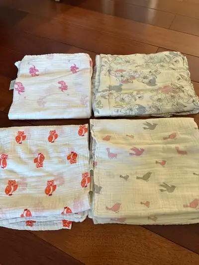 4 Aden + Anais Swaddle Muslin Blankets, View more
