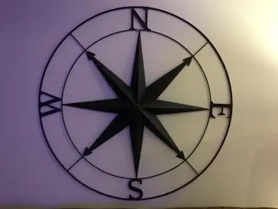 Metal Compass Rose Wall Sculpture (36 inches) , View more