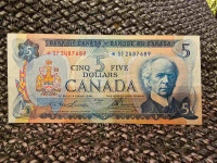 1972 Canadian $5 BC-48BASFVF Replacement Banknote $30