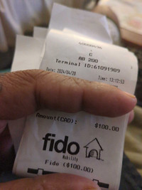 140 fido prepaid credit bought today.