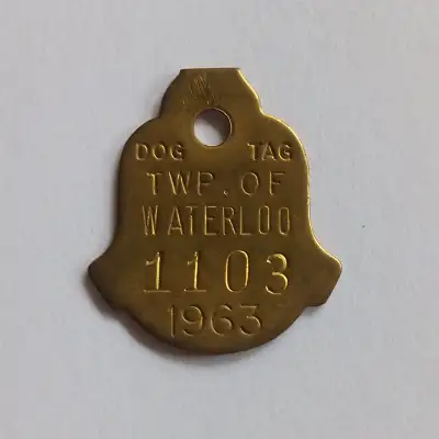 1963 WATERLOO TOWNSHIP DOG TAG #1103 PENDANT JEWELRY, View more