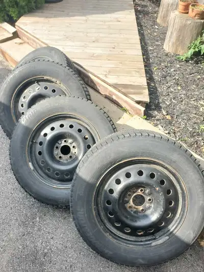 Four Bridgestone Blizzak Winter Tires (With Steel Rims included) Great Condition. Used for only 3 wi...