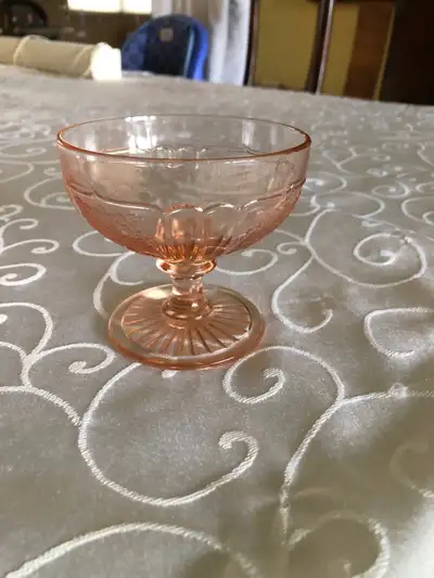antique vintage depression glass dessert cups, View more