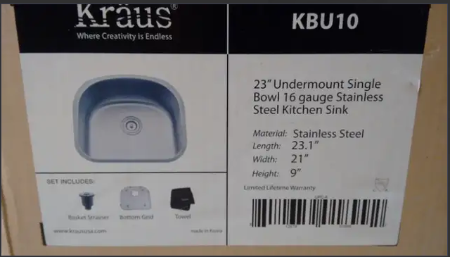Stainless steel kitchen Sink BRAND NEW in Plumbing, Sinks, Toilets & Showers in City of Montréal - Image 2
