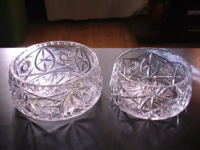 Irish Waterford Lead Crystal Bowls Two premium quality lead crystal glass bowls from William Ashley....