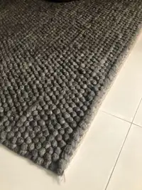 HAY 100% wool grey large knot rug