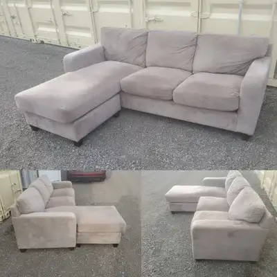 *Free Delivery* Beige Comfy Reversible Sectional Couch Sofa, View more