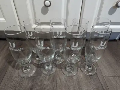 Selling 8 Unibroue beer flutes / glasses. These are very high quality beer flutes / glasses. $3 each...