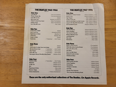 Here is another hard to find piece, the original insert from The Beatles Red album. This insert was...