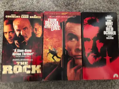 3x SEAN CONNERY Movies VINTAGE VHS CASSETTE TAPES, View more