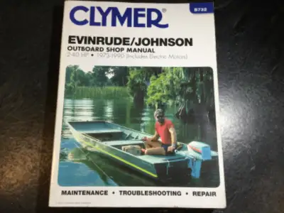 Clymer Evinrude/Johnson 2-40 HP Outboards (Includes Electric Motors) 1973-1990 Shop Manual Part #: B...
