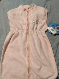 Brand new pink Fleece baby girl sleep sack/ bag for up to 12M