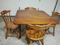 All wood table and chairs