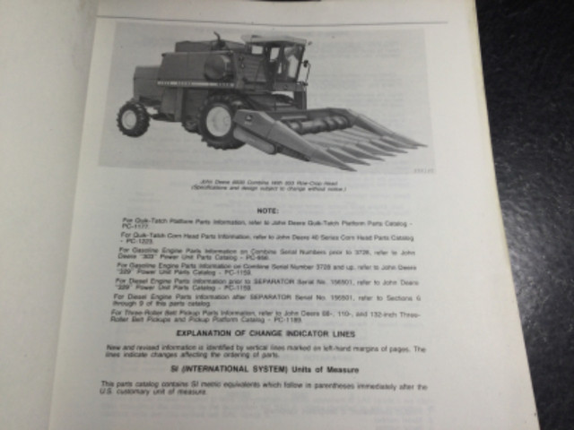 John Deere 6600 Combine Harvester Parts Catalog Sidehill in Non-fiction in Parksville / Qualicum Beach - Image 3