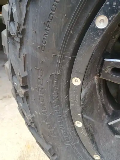 set of pro comp rims with lt295/60/r20 mikey thompson baja boss tires also com with lug nuts 8 bolts...