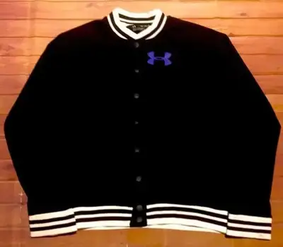 Under Armour ColdGear Snap Buttons Jacket Girls YXL Black White, View more