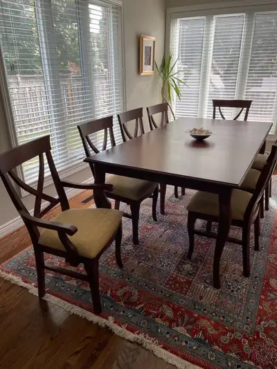 dinning table with matching sideboard and chairs, View more