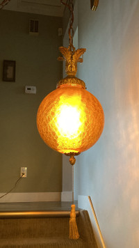 MCM amber hanging lamp