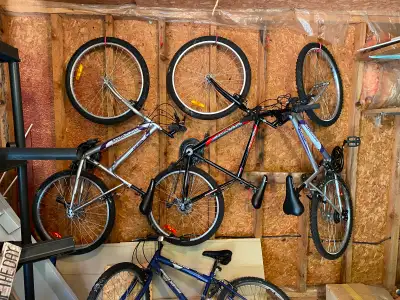 4 mountain bikes, View more