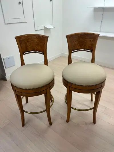 Swivel Counter Stools with Cuved Burl wood, View more