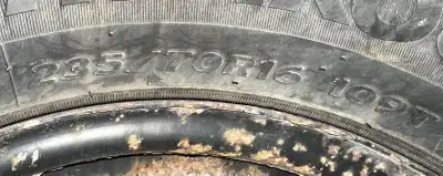 235-70R16 With rims Off a Kia Sportage At least 80% tread