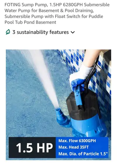 FOTING 1.5HP Submersible Water Pump, View more