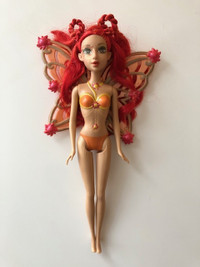 Vintage 2006 Fairytopia Barbie Sunburst Fairy Doll Mattel Wings
