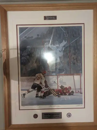 Rare Framed Hockey Print - "The Shot Heard Around the World", View more