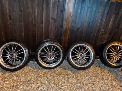 18”x8”, 5x114.3/5x4.5/5x112 wheel bolt pattern, offset +50, 2x continental contisport extreme contac...