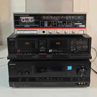 3pc Sony Akai Pulser Stereo Receiver Cassette & Turntable Set, View more