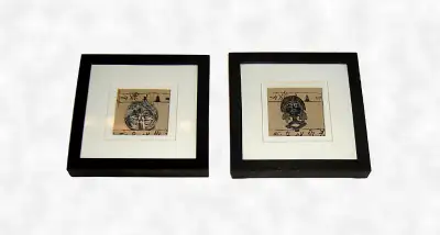 Vintage Bas-relief Brass AFRICAN BEAUTY& WARRIOR TATTOO Wall Art, View more