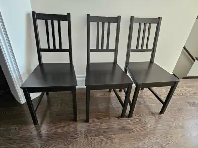 IKEA STEFAN Dark Brown close to Black Chairs $18 each, View more