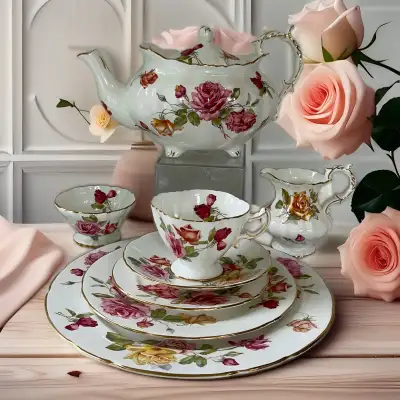 Morgans Rose by Hammersley Dinner set  4 pieces 1 dinner plate , View more