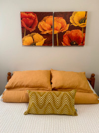 Bedroom Wall Art and Bedding Staging Package