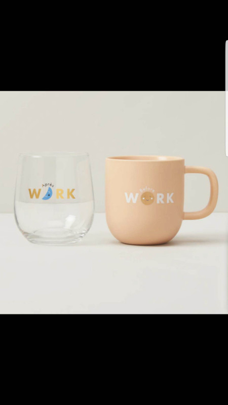BEFORE and APRÈS WORK MUG and GLASS SET in Kitchen & Dining Wares in Oshawa / Durham Region - Image 2