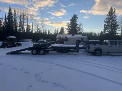 Selling a 25’ steel deck tilt trailer. Electric over hydraulic pump. 7000k axles good tiers. 12000lb...