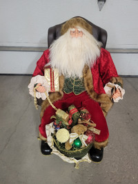 Christmas Santa in Chair with Presents (30" Tall)