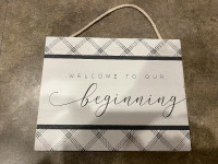 Home wall hanging decor - welcome to our beginning