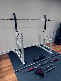 Full home gym, Olympic cast iron weights, barbells, dumbbells