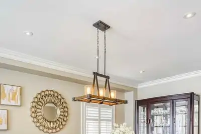 Farmhouse chandelier in great condition, View more
