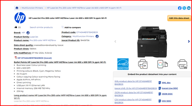 HP Laser Jet Pro 200 color MFP M276 Printer and cartridges in Printers, Scanners & Fax in Edmonton - Image 3