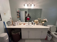 Free 82” vanity with sink, toilet