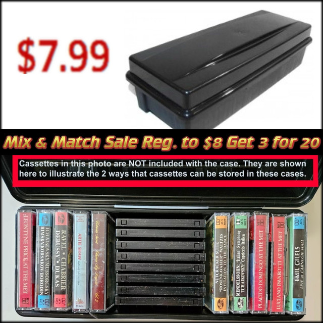 Black Stacking Cassette Tape storage box in CDs, DVDs & Blu-ray in Edmonton
