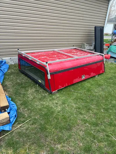 8 foot truck cap. Roof rack and tool box’s