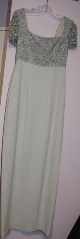 New Long Dress, Silver Grey, with Beads size 8, small, View more
