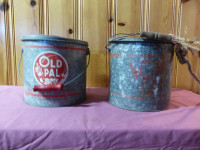 2 Vintage Old Pal Minnow Bait Buckets $25 each