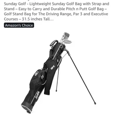 New Lightweight Sunday Golf Bag with Strap and Stan, View more