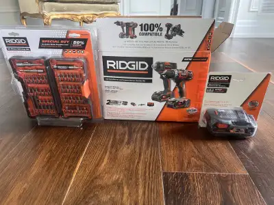 RIDGID 18V Drill & Impact Driver Bundle – BRAND NEW – $150 FIRM, View more