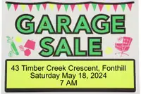 Garage Sale Sat May 18 at 7 AM 43 Timber Creek Cres Fonthill