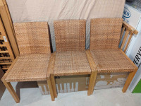 Natural wood patio chairs